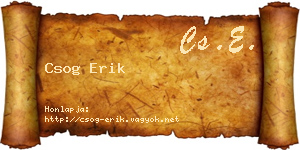 Csog Erik névjegykártya